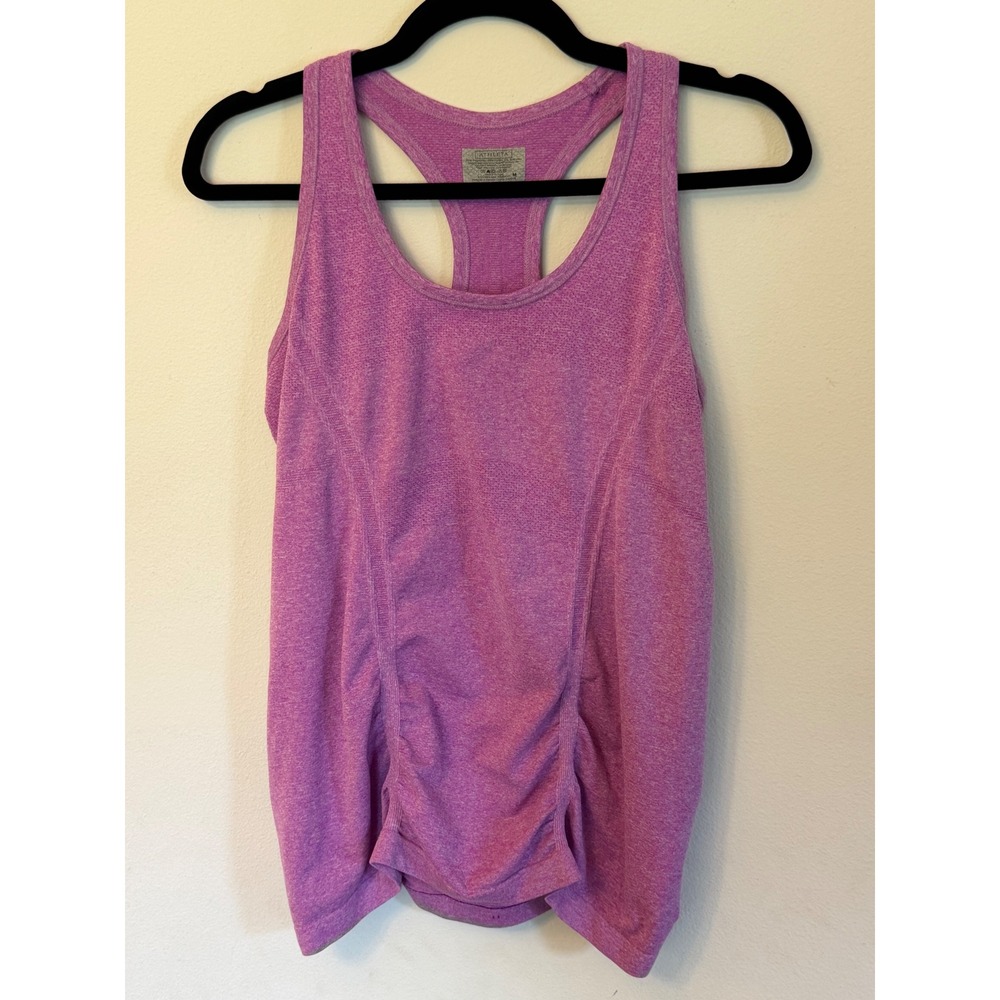 Athleta Momentum Tank Top Purple Heathered Ruched Racerback Activewear Medium